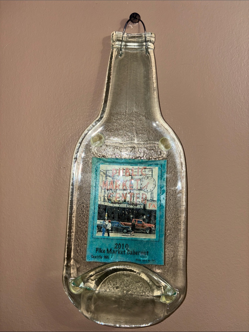 Pike Public Market Seattle Flattened Bottle Art Spoon Rest Wall Hanging Souvenir